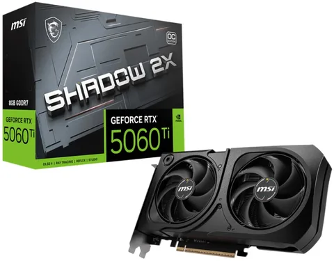 Видеокарта MSI GeForce RTX 5060 TI SHADOW 2X OC PLUS (RTX 5060 Ti 8G SHADOW 2X OC PLUS)