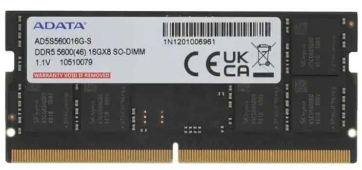 Оперативная память ADATA AD5S560016G-S DDR5 SO-DIMM 16 ГБ 5600 МГц