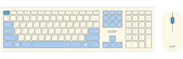 Клавиатура и мышь Wireless Acer OCC205 ZL.ACCEE.00C USB, white blue