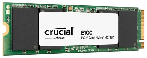 SSD M.2 2280 Crucial E100 2TB, 5000/4500MB/s, TBW 100, MTBF 1M 2 ТБ M.2 NVMe