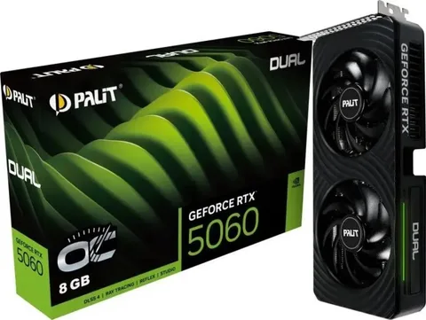 Видеокарта Palit GeForce RTX 5060 DUAL OC 8 ГБ (NE75060S19P1-GB2063D)