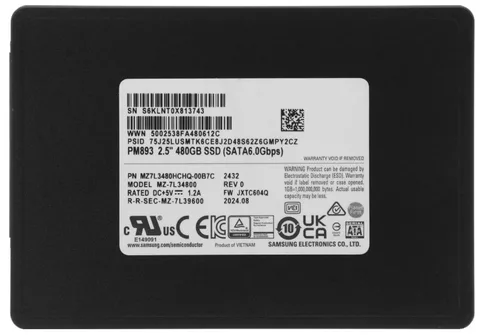 SSD Samsung PM893 480 ГБ 2,5" SATA