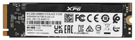 SSD ADATA AGAMMIXS70B-512G-CS 512 ГБ M.2 NVMe