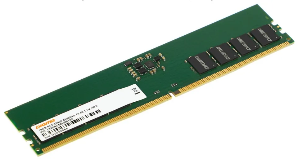 Оперативная память DDR5 16GB Digma DGMAD54800016S 4800MHz PC5-38400 CL40 288-pin 1.1В single rank RTL DDR5