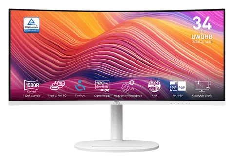 Монитор 34" MSI Modern MD342CQPW 9S6-3PC59H-021 3440x1440, 1мс, 300 кд/м2, 3000:1,100M:1, 178°/178°, VA, 21:9, 120Hz, 2*HDMI, DP, 2*USB Type-A, USB Ty 34"