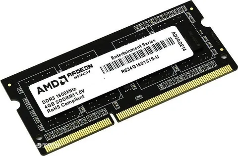 Оперативная память AMD R534G1601S1S-U DDR3 SO-DIMM 4 ГБ 1600 МГц