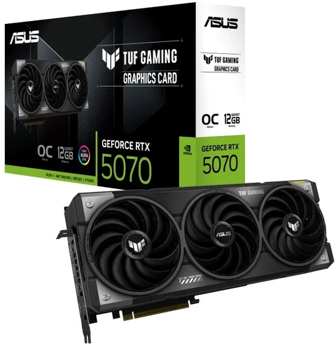 Видеокарта ASUS GeForce RTX 5070 TUF GAMING OC 12 ГБ (TUF-RTX5070-O12G-GAMING)