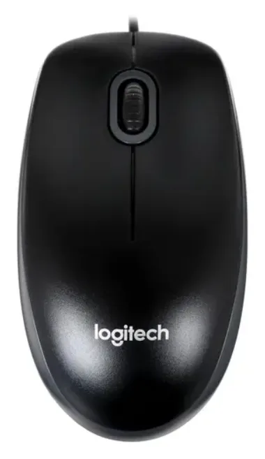 Мышь Logitech B100 910-005547 black, USB, оптическая, 800dpi, 2but