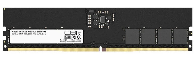 Оперативная память DDR5 8GB CBR CD5-US08G56M46-01 PC5-44800 5600MHz CL46 1.1V DDR5 8 ГБ 5600 МГц