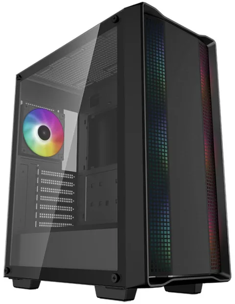 Корпус ATX Deepcool CC560 ARGB V2 черный, без БП, боковая панель из закаленного стекла, USB 3.0, USB 2.0, audio