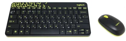 Клавиатура и мышь Wireless Logitech MK240 920-008198 Black/Yellow