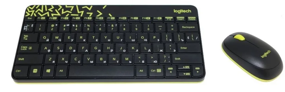Клавиатура и мышь Wireless Logitech MK240 920-008198 Black/Yellow