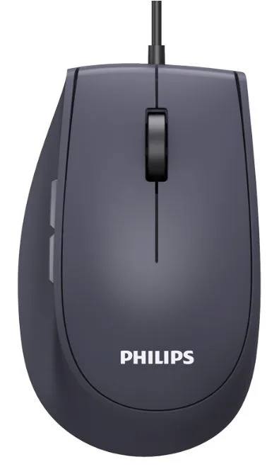 Мышь Philips SPK7327 5 кноп., USB 2.0, 1600dpi, бесшумная, Чёрный