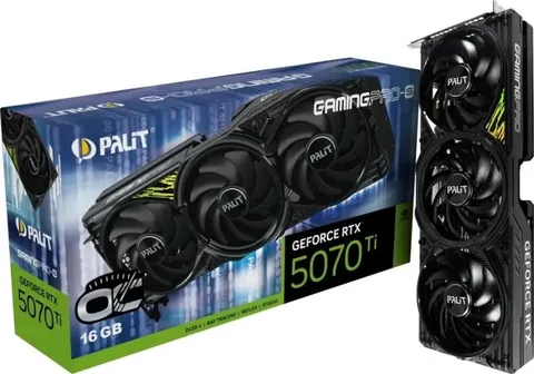 Видеокарта Palit GeForce RTX 5070 TI GAMINGPRO-S OC 16 ГБ (NE7507TS19T2-GB2031U)