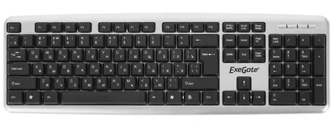 Клавиатура Exegate Professional Standard LY-401 EX264086RUS (USB, полноразмерная, влагозащищенная, 104кл., Enter большой, длина кабеля 1,35м, серебрис