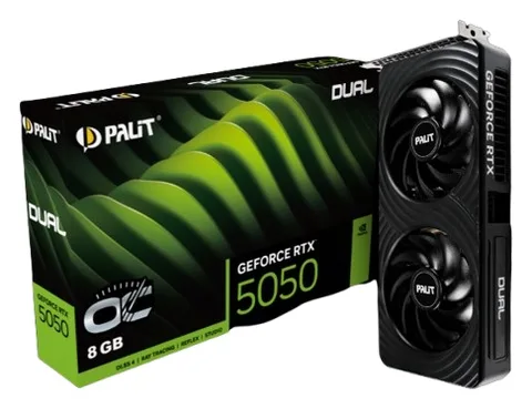 Видеокарта Palit GeForce RTX 5050 DUAL OC 8 ГБ (NE65050S19P1-GB2070D)