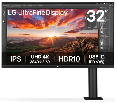 Монитор 31,5" LG UltraFine 32UN880K-B 3840x2160 LED, 16:9, IPS, 1000:1, 380cd, 178/178, HDMI, DP, 60Hz, HAS, Pivot, черный 31,5"