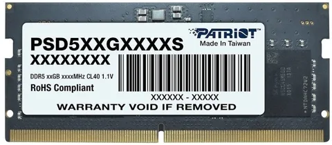 Оперативная память SODIMM DDR5 32GB Patriot Memory PSD532G48002S Signature Line PC5-38400 4800MHz CL40 1.1V DDR5 SO-DIMM