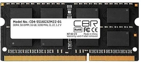 Оперативная память CBR CD4-SS16G32M22-01-AIO DDR4 SO-DIMM 16 ГБ 3200 МГц