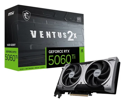 Видеокарта MSI GeForce RTX 5060 TI VENTUS 2X OC PLUS (RTX 5060 Ti 16G VENTUS 2X OC PLUS)
