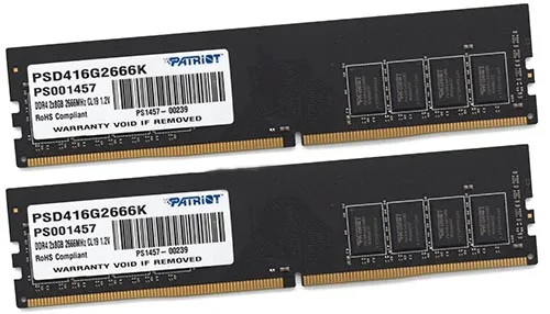 Оперативная память Patriot Memory PSD416G2666K DDR4 16 ГБ (2×8 ГБ) 2666 МГц