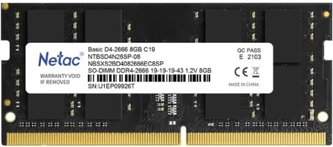 Оперативная память Netac NTBSD4N26SP-08 DDR4 SO-DIMM 8 ГБ 2666 МГц