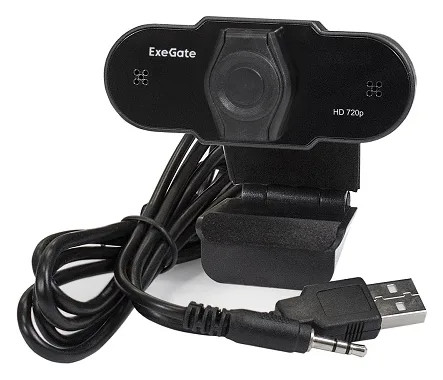 Веб-камера Exegate BlackView C525 HD Tripod EX287386RUS 1/3" 1,3 Мп, 1280х720, 720P, 30fps, 4-линзовый объектив, шторка, USB, фиксированный фокус, мик