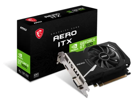 Видеокарта MSI GeForce GT 1030 AERO ITX OC (GT 1030 AERO ITX 4GD4 OC)