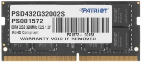 Оперативная память Patriot Memory PSD432G32002S DDR4 SO-DIMM 32 ГБ 3200 МГц