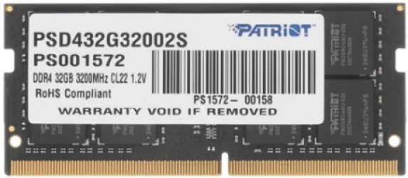 Оперативная память Patriot Memory PSD432G32002S DDR4 SO-DIMM 32 ГБ 3200 МГц