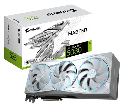 Видеокарта GIGABYTE GeForce RTX 5080 AORUS MASTER ICE (GV-N5080AORUSM ICE-16GD)