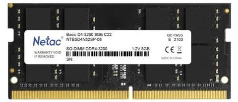 Оперативная память Netac NTBSD4N32SP-08 DDR4 SO-DIMM 8 ГБ 3200 МГц