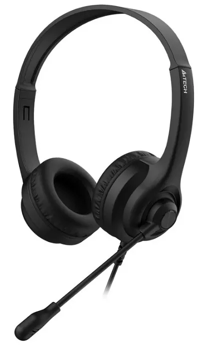Наушники A4Tech HS-8I черные, накладные, оголовье, 1.8м (1874950)