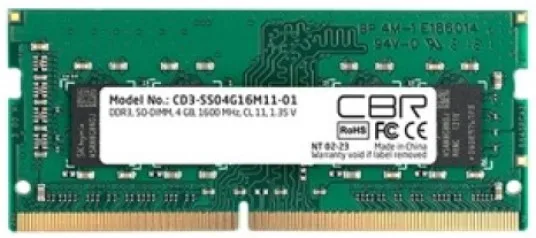 Оперативная память CBR CD3-SS04G16M11-01 DDR3 SO-DIMM 4 ГБ 1600 МГц