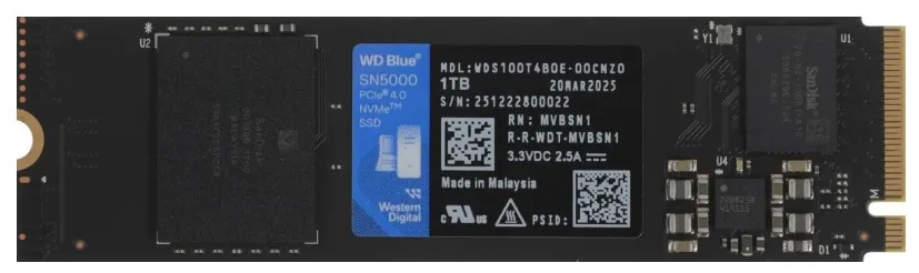 SSD Western Digital Blue SN5100 1 ТБ M.2 NVMe