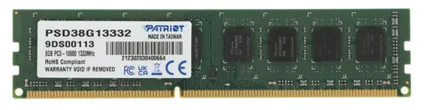 Оперативная память Patriot Memory PSD38G13332 DDR3 8 ГБ 1333 МГц