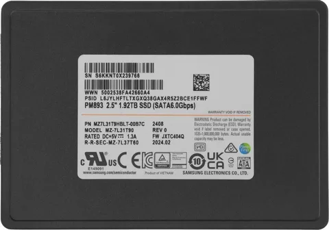 SSD Samsung PM893 1,92 ТБ 2,5" SATA